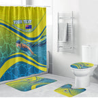 Personalized Australia Water Polo Swimmer Bathroom Set Dynamic Swimmer With Wave Pattern And National Colors
