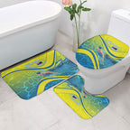 Personalized Australia Water Polo Swimmer Bathroom Set Dynamic Swimmer With Wave Pattern And National Colors