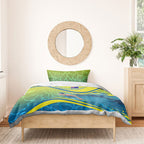 Personalized Australia Water Polo Swimmer Bedding Set Dynamic Swimmer With Wave Pattern And National Colors