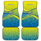 Personalized Australia Water Polo Swimmer Car Mats Dynamic Swimmer With Wave Pattern And National Colors