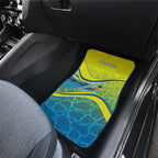 Personalized Australia Water Polo Swimmer Car Mats Dynamic Swimmer With Wave Pattern And National Colors