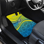 Personalized Australia Water Polo Swimmer Car Mats Dynamic Swimmer With Wave Pattern And National Colors