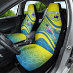 Personalized Australia Water Polo Swimmer Car Seat Cover Dynamic Swimmer With Wave Pattern And National Colors