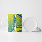 Personalized Australia Water Polo Swimmer Ceramic Mug Dynamic Swimmer With Wave Pattern And National Colors