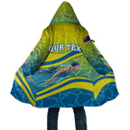 Personalized Australia Water Polo Swimmer Cloak Dynamic Swimmer With Wave Pattern And National Colors