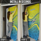 Personalized Australia Water Polo Swimmer Door Cover Dynamic Swimmer With Wave Pattern And National Colors