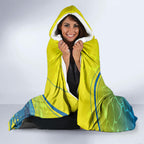 Personalized Australia Water Polo Swimmer Hooded Blanket Dynamic Swimmer With Wave Pattern And National Colors