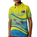 Personalized Australia Water Polo Swimmer Kid Polo Shirt Dynamic Swimmer With Wave Pattern And National Colors