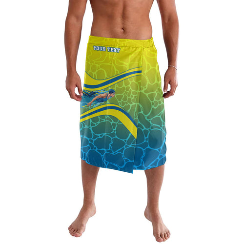 Personalized Australia Water Polo Swimmer Lavalava Dynamic Swimmer With Wave Pattern And National Colors