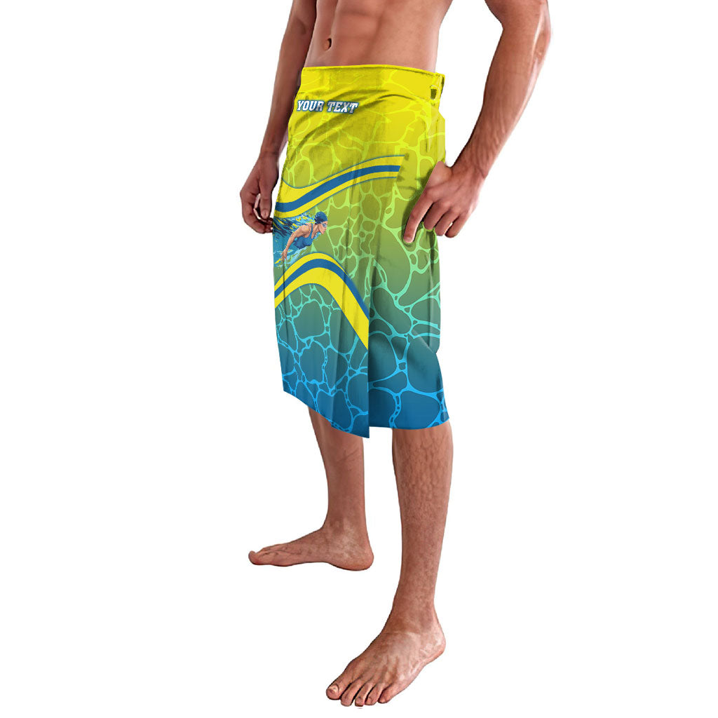 Personalized Australia Water Polo Swimmer Lavalava Dynamic Swimmer With Wave Pattern And National Colors
