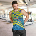 Personalized Australia Water Polo Swimmer Men Tank Top Dynamic Swimmer With Wave Pattern And National Colors