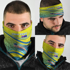 Personalized Australia Water Polo Swimmer Neck Gaiter Dynamic Swimmer With Wave Pattern And National Colors