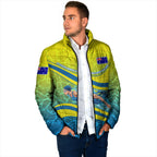 Personalized Australia Water Polo Swimmer Padded Jacket Dynamic Swimmer With Wave Pattern And National Colors