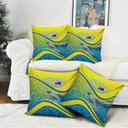 Personalized Australia Water Polo Swimmer Pillow Cover Dynamic Swimmer With Wave Pattern And National Colors