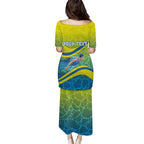 Personalized Australia Water Polo Swimmer Puletasi Dynamic Swimmer With Wave Pattern And National Colors