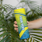 Personalized Australia Water Polo Swimmer Skinny Tumbler Dynamic Swimmer With Wave Pattern And National Colors