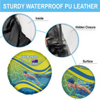 Personalized Australia Water Polo Swimmer Spare Tire Cover Dynamic Swimmer With Wave Pattern And National Colors
