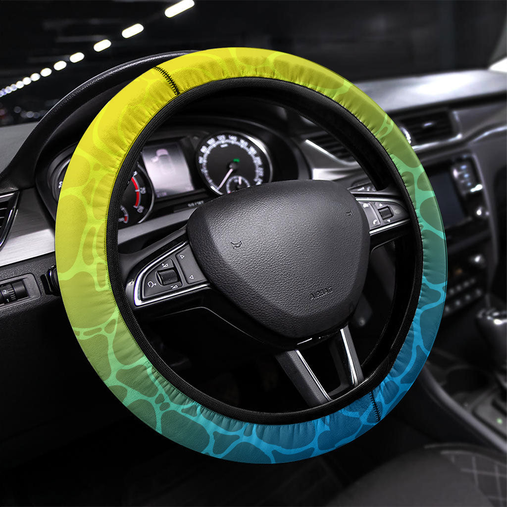 Australia Water Polo Swimmer Steering Wheel Cover Dynamic Swimmer With Wave Pattern And National Colors