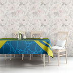 Personalized Australia Water Polo Swimmer Tablecloth Dynamic Swimmer With Wave Pattern And National Colors