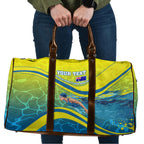Personalized Australia Water Polo Swimmer Travel Bag Dynamic Swimmer With Wave Pattern And National Colors