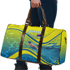 Personalized Australia Water Polo Swimmer Travel Bag Dynamic Swimmer With Wave Pattern And National Colors