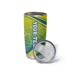 Personalized Australia Water Polo Swimmer Tumbler Cup Dynamic Swimmer With Wave Pattern And National Colors