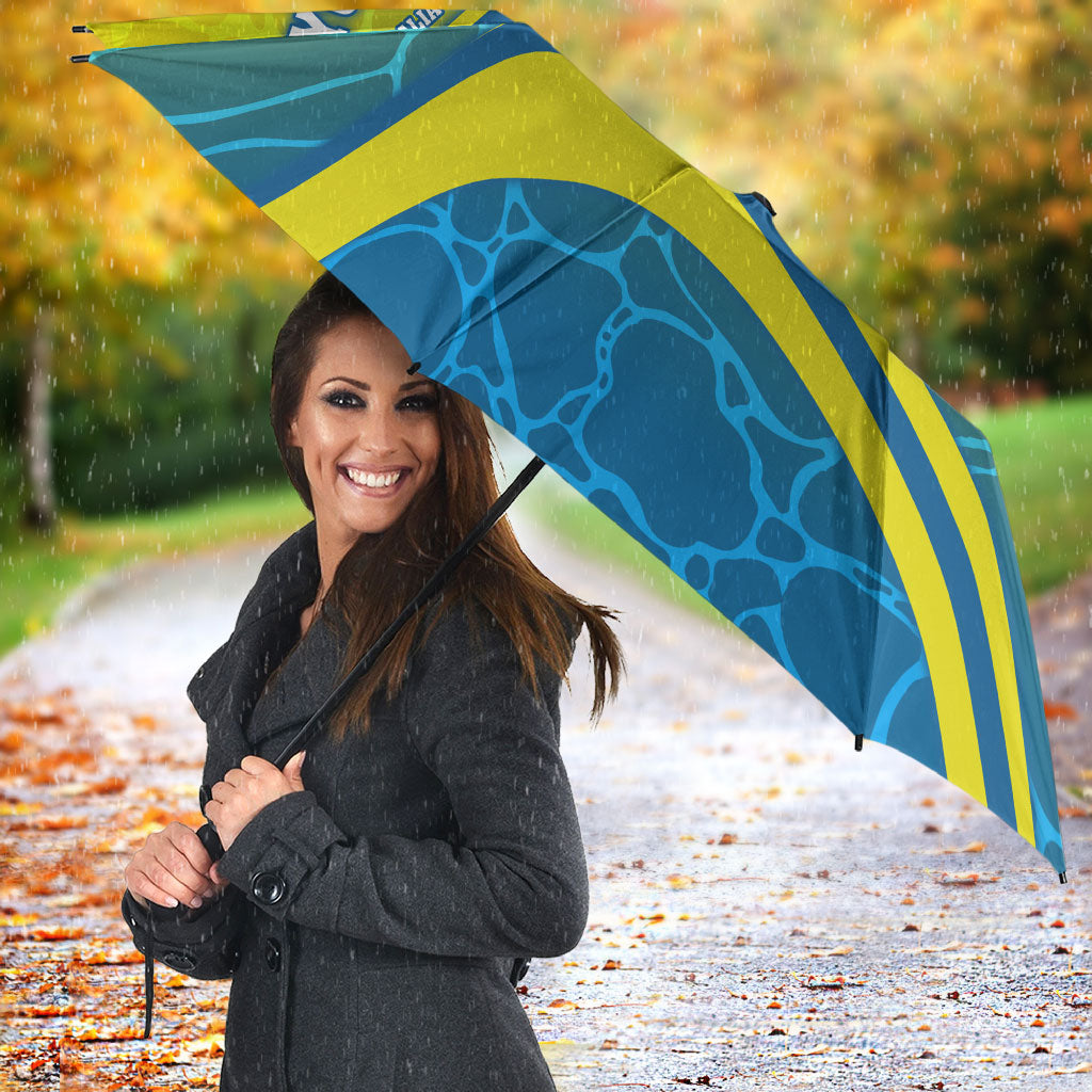 Personalized Australia Water Polo Swimmer Umbrella Dynamic Swimmer With Wave Pattern And National Colors