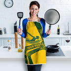 Personalized Australia Swimming Athlete Apron Bold Swimmer Silhouette With Indigenous Pattern Accents