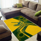 Personalized Australia Swimming Athlete Area Rug Bold Swimmer Silhouette With Indigenous Pattern Accents