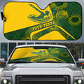 Personalized Australia Swimming Athlete Auto Sun Shade Bold Swimmer Silhouette With Indigenous Pattern Accents