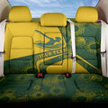 Personalized Australia Swimming Athlete Back Car Seat Cover Bold Swimmer Silhouette With Indigenous Pattern Accents