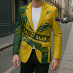 Personalized Australia Swimming Athlete Blazer Bold Swimmer Silhouette With Indigenous Pattern Accents