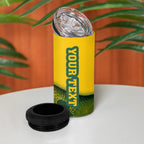 Personalized Australia Swimming Athlete 4 in 1 Can Cooler Tumbler Bold Swimmer Silhouette With Indigenous Pattern Accents