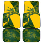 Personalized Australia Swimming Athlete Car Mats Bold Swimmer Silhouette With Indigenous Pattern Accents