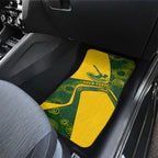 Personalized Australia Swimming Athlete Car Mats Bold Swimmer Silhouette With Indigenous Pattern Accents