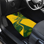 Personalized Australia Swimming Athlete Car Mats Bold Swimmer Silhouette With Indigenous Pattern Accents