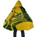 Personalized Australia Swimming Athlete Cloak Bold Swimmer Silhouette With Indigenous Pattern Accents