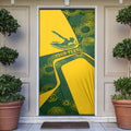 Personalized Australia Swimming Athlete Door Cover Bold Swimmer Silhouette With Indigenous Pattern Accents