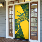 Personalized Australia Swimming Athlete Door Cover Bold Swimmer Silhouette With Indigenous Pattern Accents