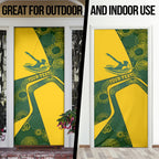 Personalized Australia Swimming Athlete Door Cover Bold Swimmer Silhouette With Indigenous Pattern Accents