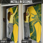 Personalized Australia Swimming Athlete Door Cover Bold Swimmer Silhouette With Indigenous Pattern Accents