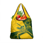 Personalized Australia Swimming Athlete Grocery Bag Bold Swimmer Silhouette With Indigenous Pattern Accents