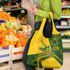 Personalized Australia Swimming Athlete Grocery Bag Bold Swimmer Silhouette With Indigenous Pattern Accents
