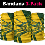 Personalized Australia Swimming Athlete Neck Gaiter Bold Swimmer Silhouette With Indigenous Pattern Accents