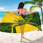 Personalized Australia Swimming Athlete Sarong Bold Swimmer Silhouette With Indigenous Pattern Accents