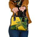 Personalized Australia Swimming Athlete Shoulder Handbag Bold Swimmer Silhouette With Indigenous Pattern Accents