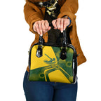 Personalized Australia Swimming Athlete Shoulder Handbag Bold Swimmer Silhouette With Indigenous Pattern Accents