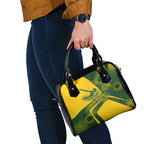 Personalized Australia Swimming Athlete Shoulder Handbag Bold Swimmer Silhouette With Indigenous Pattern Accents