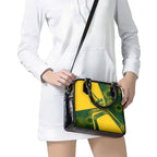 Personalized Australia Swimming Athlete Shoulder Handbag Bold Swimmer Silhouette With Indigenous Pattern Accents