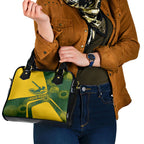 Personalized Australia Swimming Athlete Shoulder Handbag Bold Swimmer Silhouette With Indigenous Pattern Accents